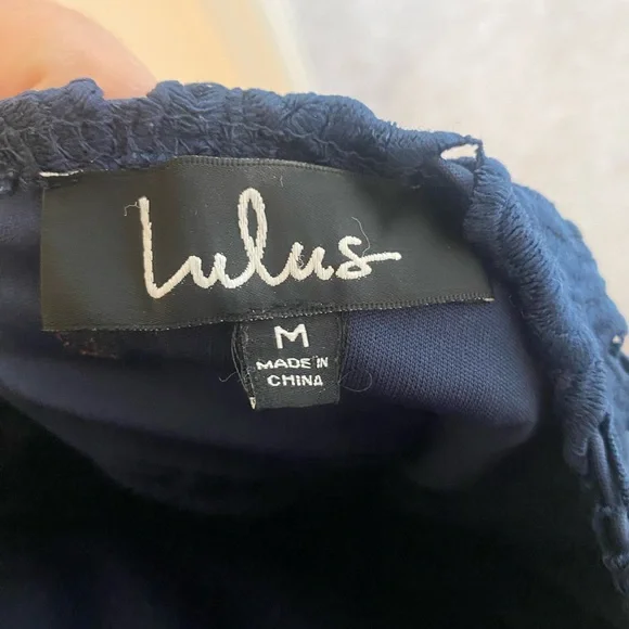 Lulu’s Romance Language Navy Blue Backless Lace Dress - Picture 7 of 8